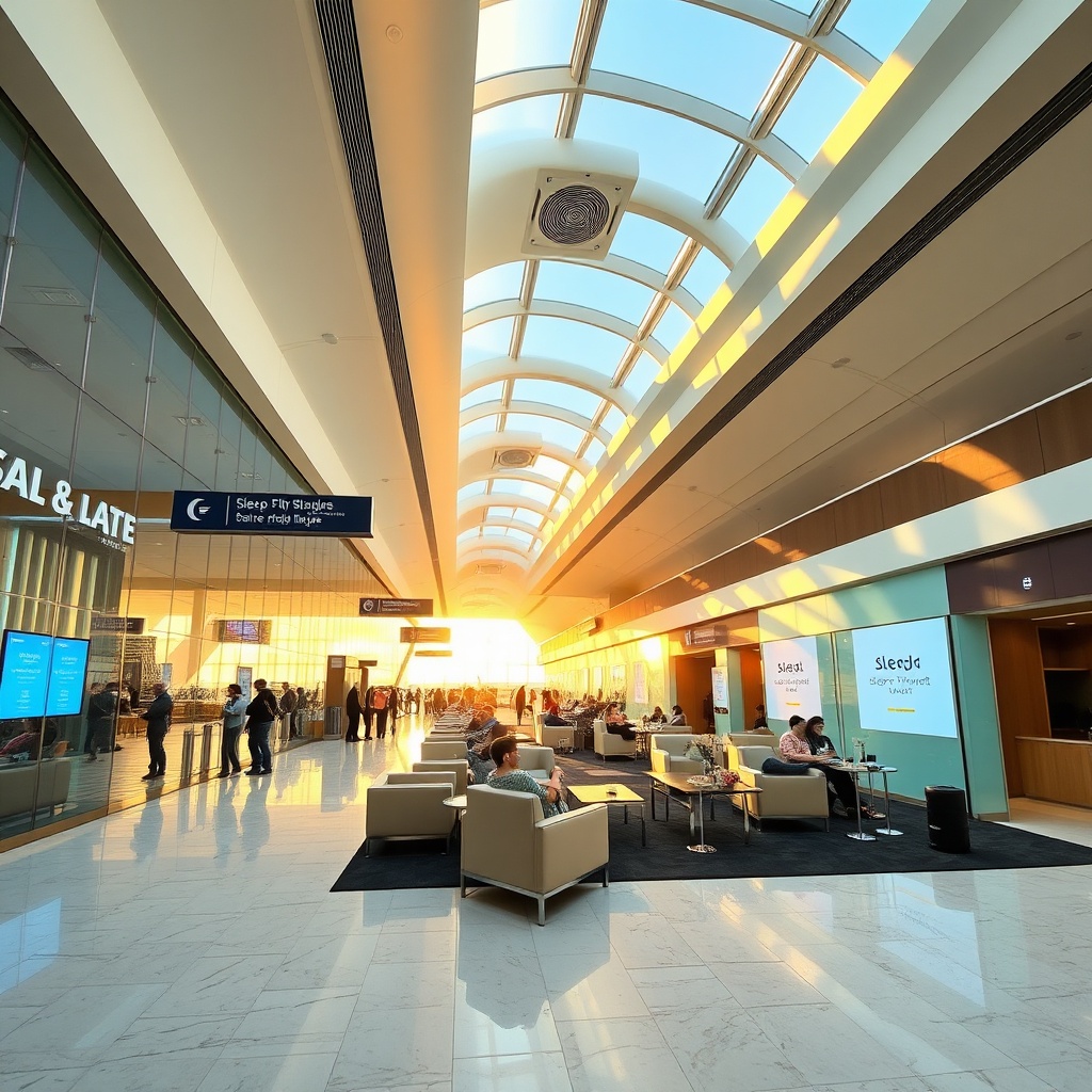 Dubai Airport layover ultimate guide showing Terminal 3 smart gates and a premium Sleep 'n Fly lounge for transit travelers